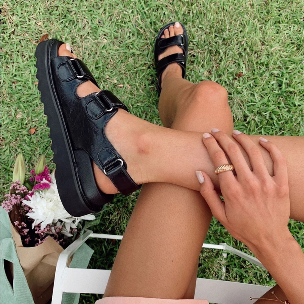 Princess Polly black platform sandals